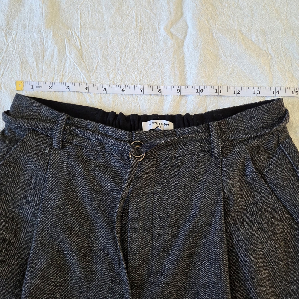 Petite Studio Silas Herringbone Wool Trousers, Charcoal, Medium - Picture 6 of 16